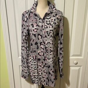 One Teaspoon Leopard Print Shirt in Pink and Black